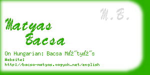 matyas bacsa business card